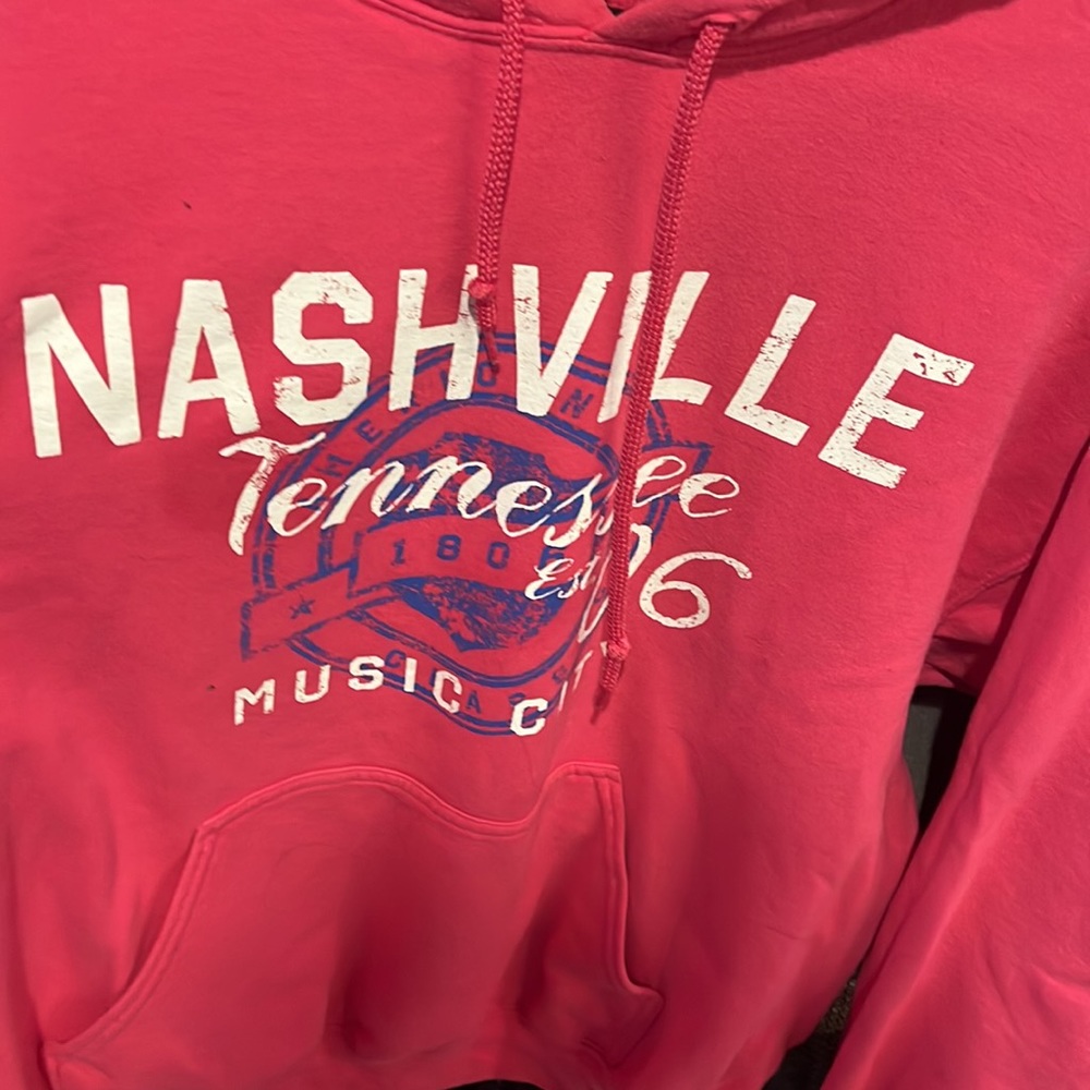A great pink Nashville Hoodie purchased in Nashville Tennessee.Perfect condition